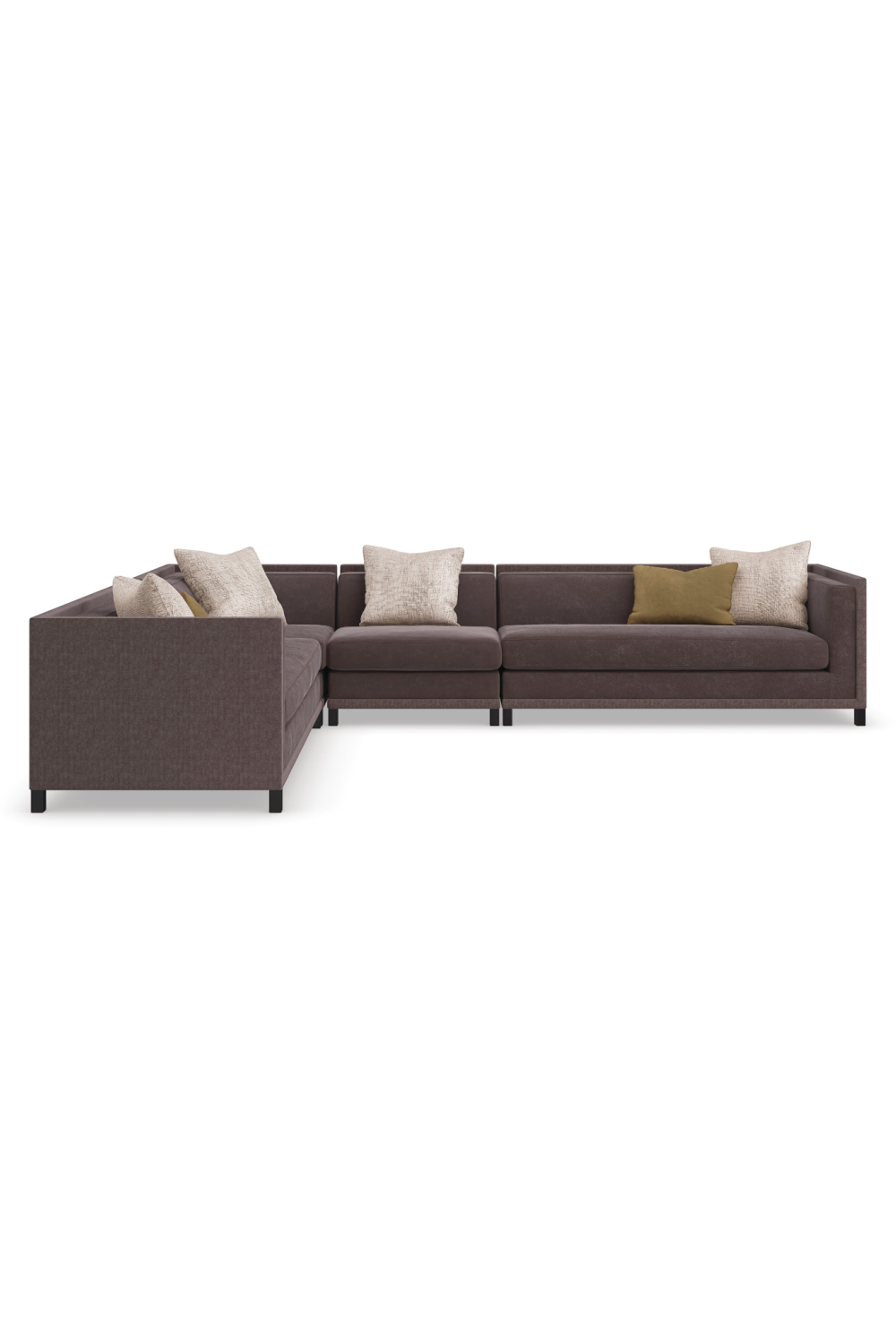   Brown Upholstered Sectional Chair | Oroa.com