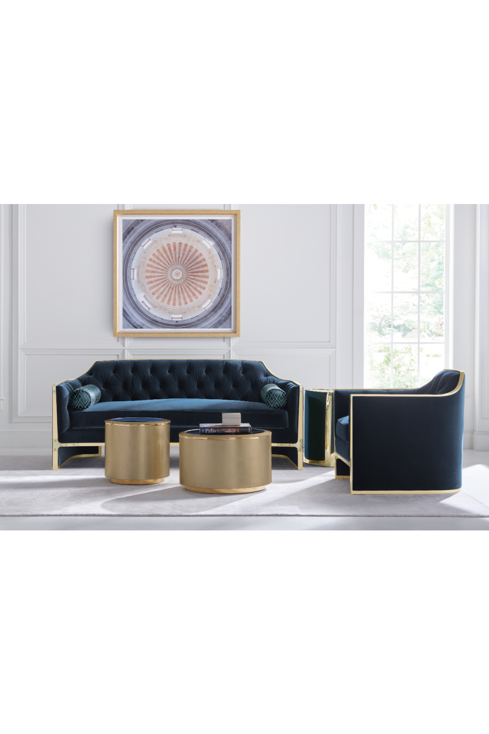   Blue Velvet Lounge Chair | Oroa.com