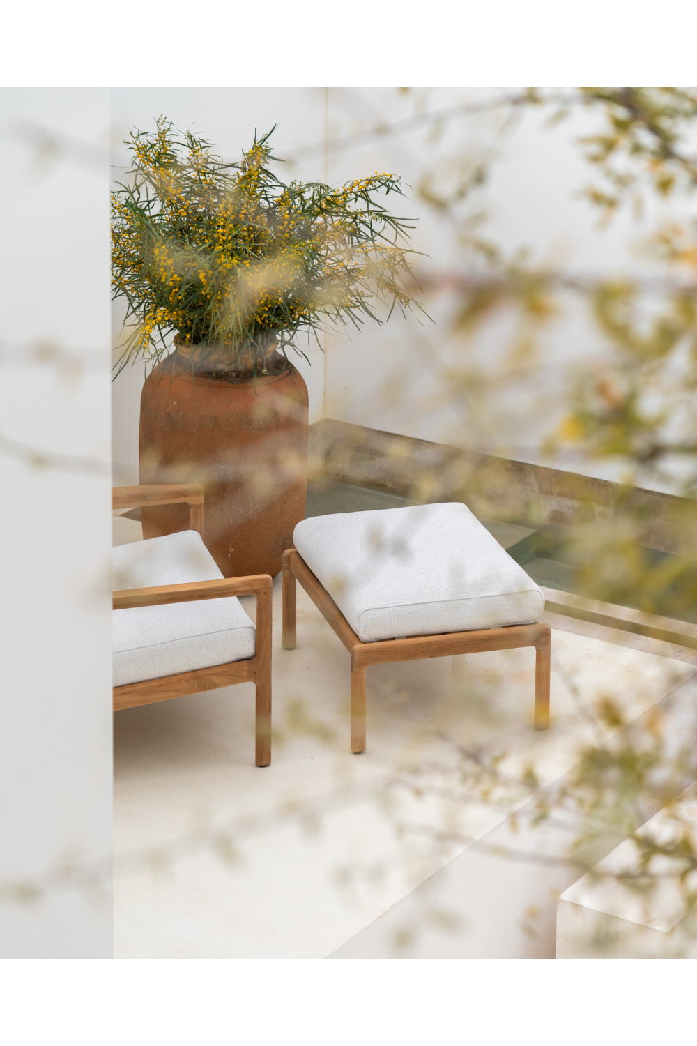   Natural Teak Outdoor Ottoman | Oroa.com