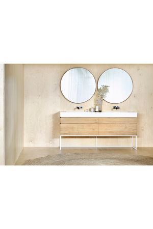   Oak Round Wall Mirror | Oroa.com