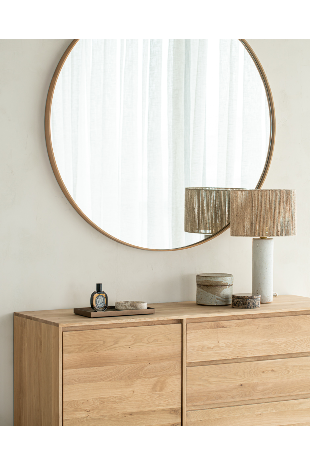   Oak Round Wall Mirror | Oroa.com