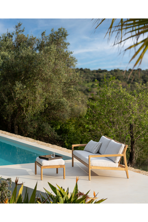   Natural Teak Outdoor Ottoman | Oroa.com