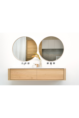   Oak Round Wall Mirror | Oroa.com