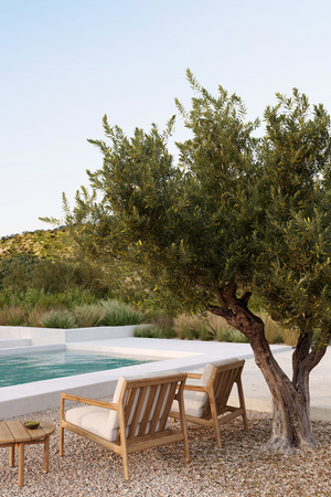   Teak Framed Outdoor Lounge Chair | Oroa.com