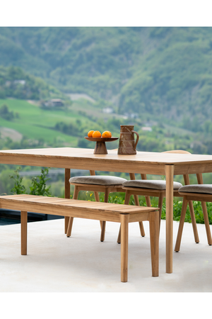   2-Seater Teak Cushioned Outdoor Bench | Oroa.com