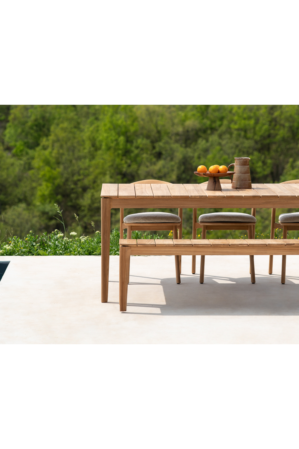   3-Seater Teak Cushioned Outdoor Bench | Oroa.com