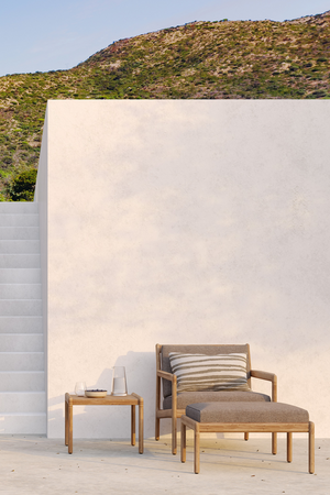   Natural Teak Outdoor Ottoman | Oroa.com