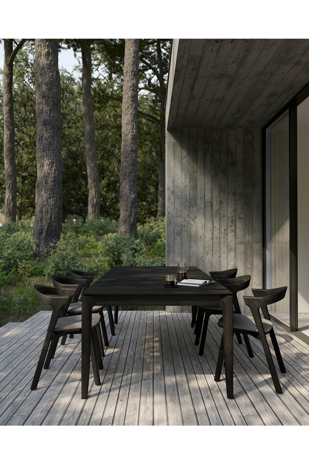   Black Teak Outdoor Dining Table | Oroa.com
