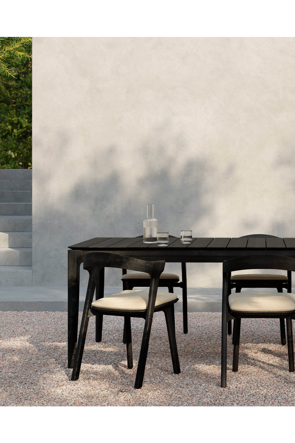   Black Teak Outdoor Dining Table | Oroa.com