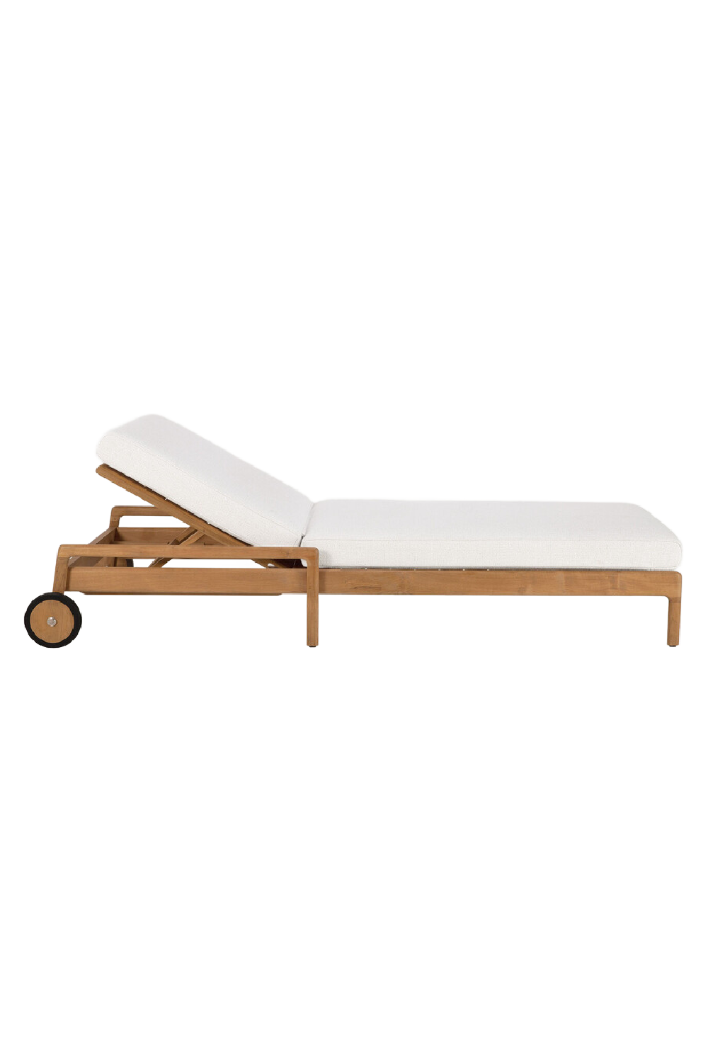   Teak Wheeled Adjustable Outdoor Lounger | Oroa.com
