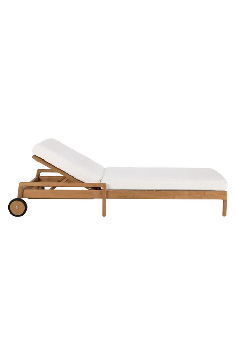   Teak Wheeled Adjustable Outdoor Lounger | Oroa.com