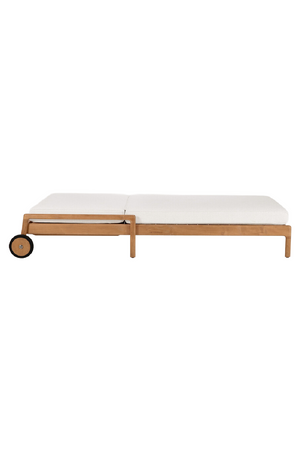   Teak Wheeled Adjustable Outdoor Lounger | Oroa.com