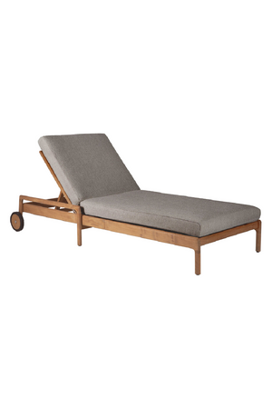   Teak Wheeled Adjustable Outdoor Lounger | Oroa.com