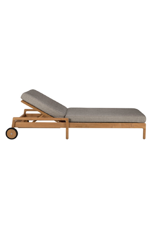   Teak Wheeled Adjustable Outdoor Lounger | Oroa.com