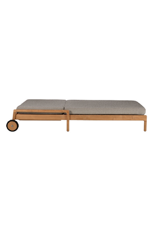   Teak Wheeled Adjustable Outdoor Lounger | Oroa.com