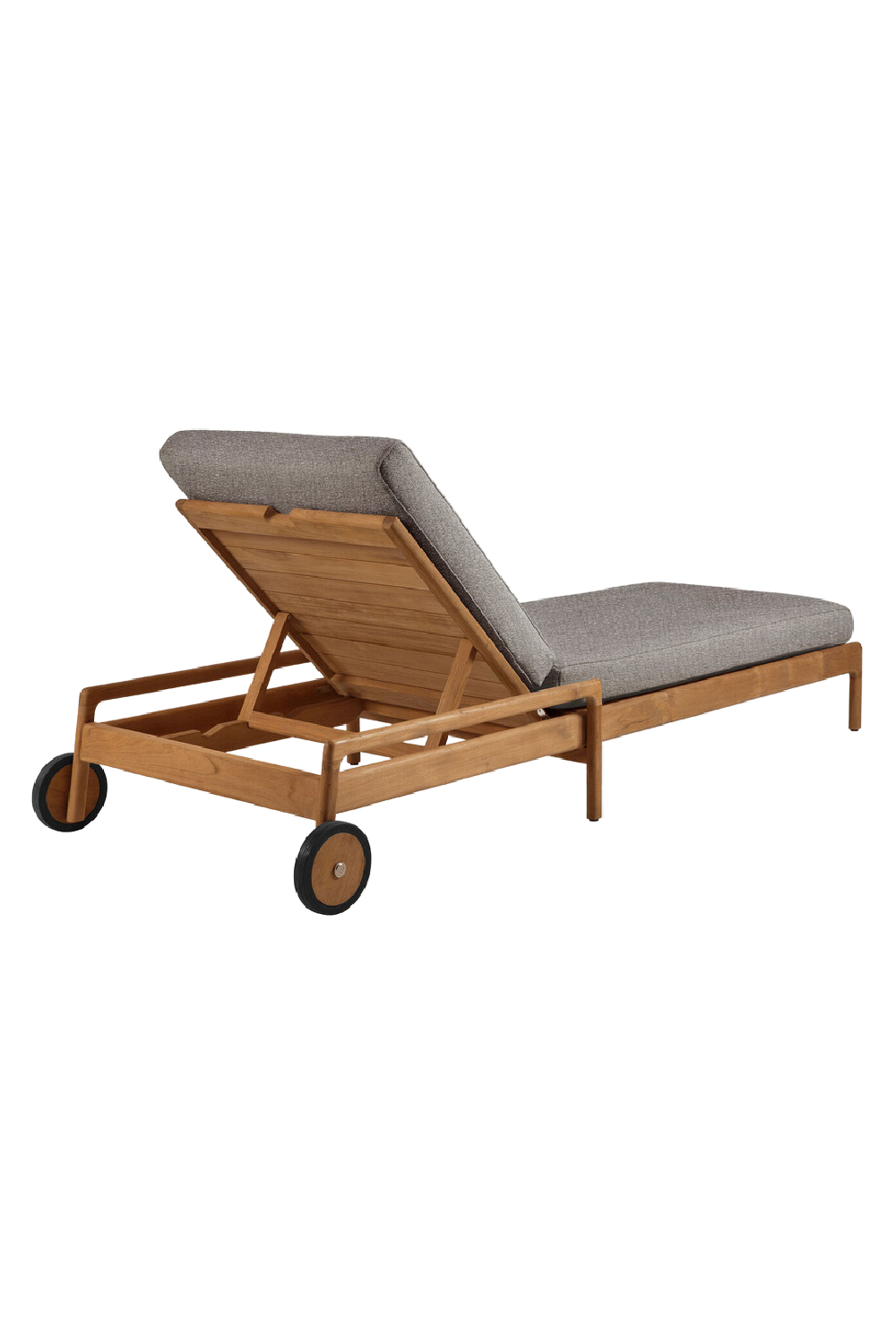   Teak Wheeled Adjustable Outdoor Lounger | Oroa.com