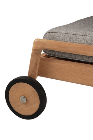   Teak Wheeled Adjustable Outdoor Lounger | Oroa.com