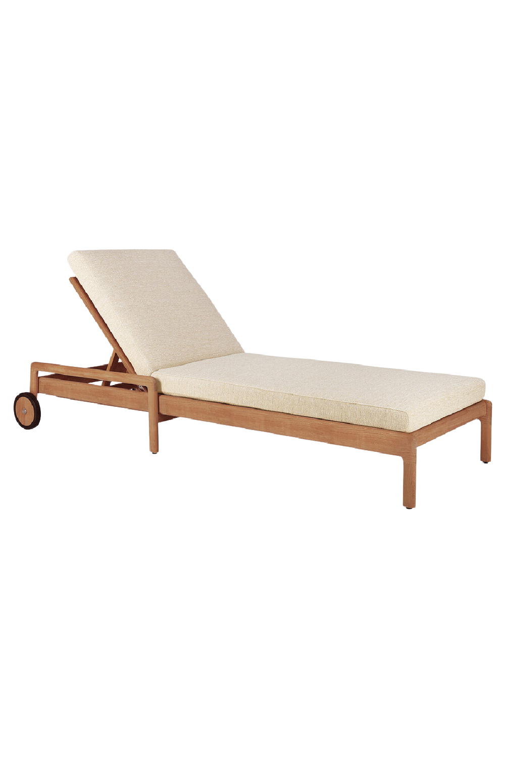   Teak Wheeled Adjustable Outdoor Lounger | Oroa.com