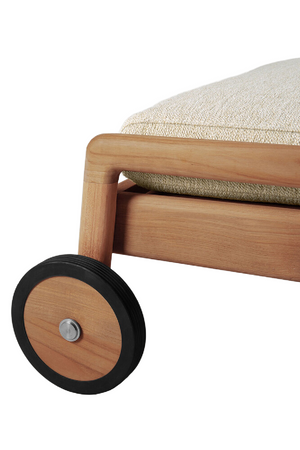   Teak Wheeled Adjustable Outdoor Lounger | Oroa.com