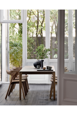   Teak Brown Minimalist Dining Table | Oroa.com
