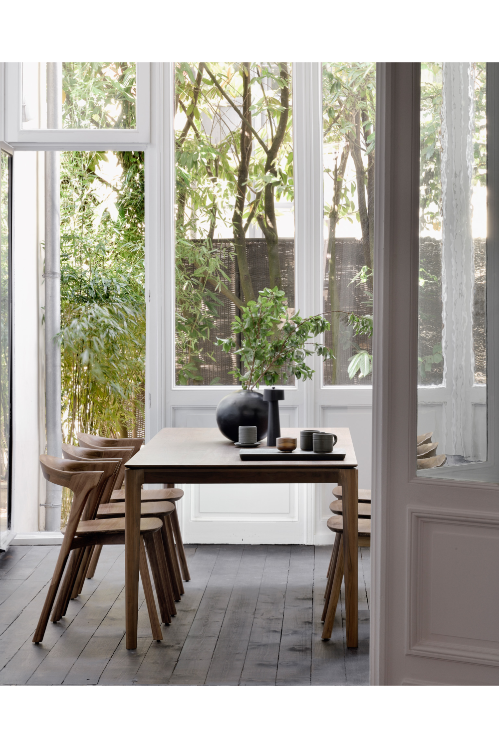   Teak Brown Minimalist Dining Table | Oroa.com