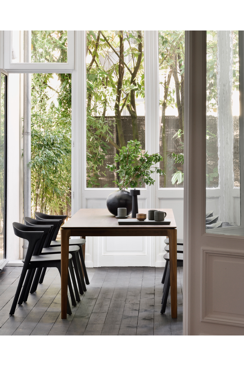   Teak Brown Minimalist Dining Table | Oroa.com