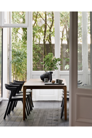   Teak Brown Minimalist Dining Table | Oroa.com