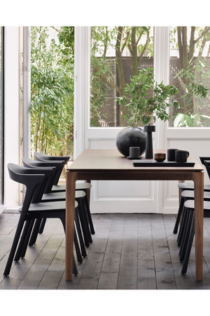   Teak Brown Minimalist Dining Table | Oroa.com