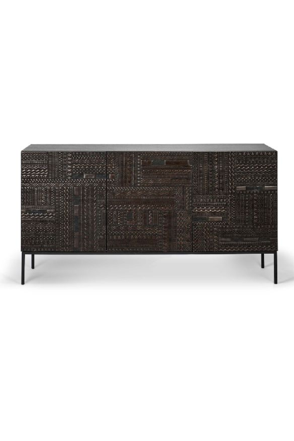   Black Teak Carved Sideboard | Oroa.com