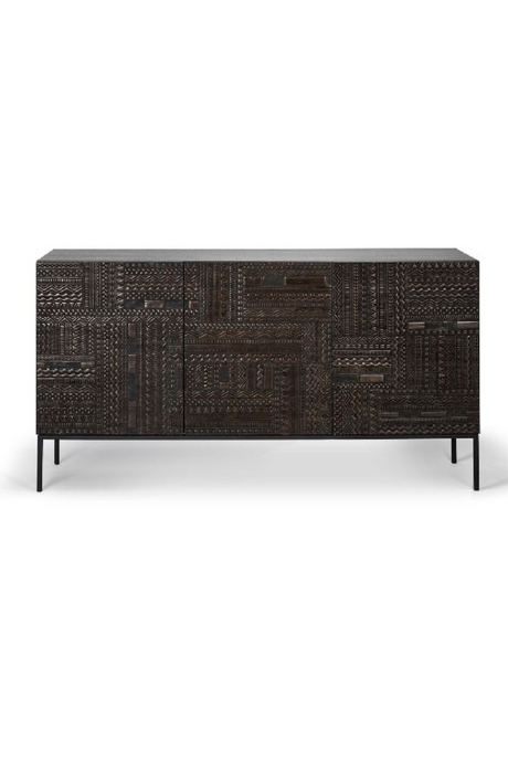  Black Teak Carved Sideboard | Oroa.com