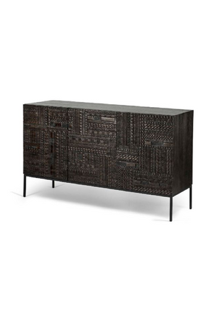   Black Teak Carved Sideboard | Oroa.com