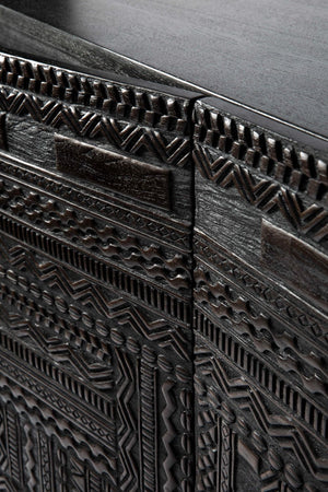   Black Teak Carved Sideboard | Oroa.com