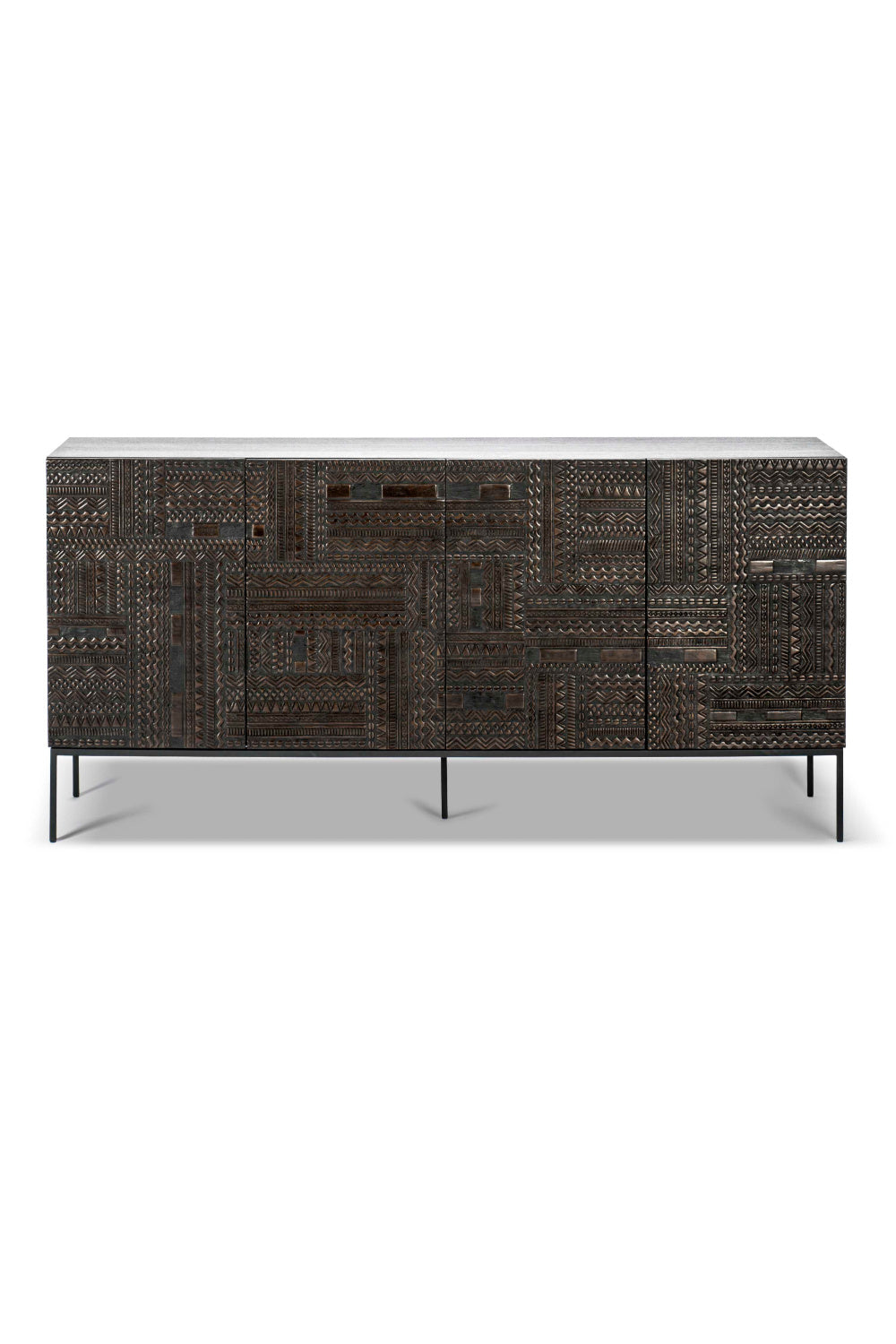   Black Teak Carved Sideboard | Oroa.com