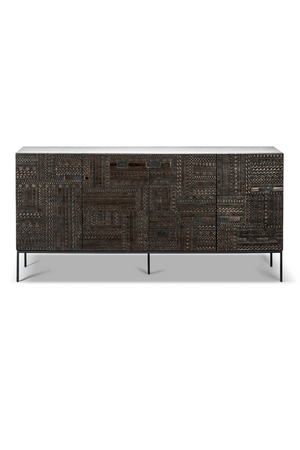   Black Teak Carved Sideboard | Oroa.com
