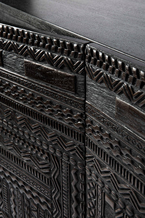   Black Teak Carved Sideboard | Oroa.com