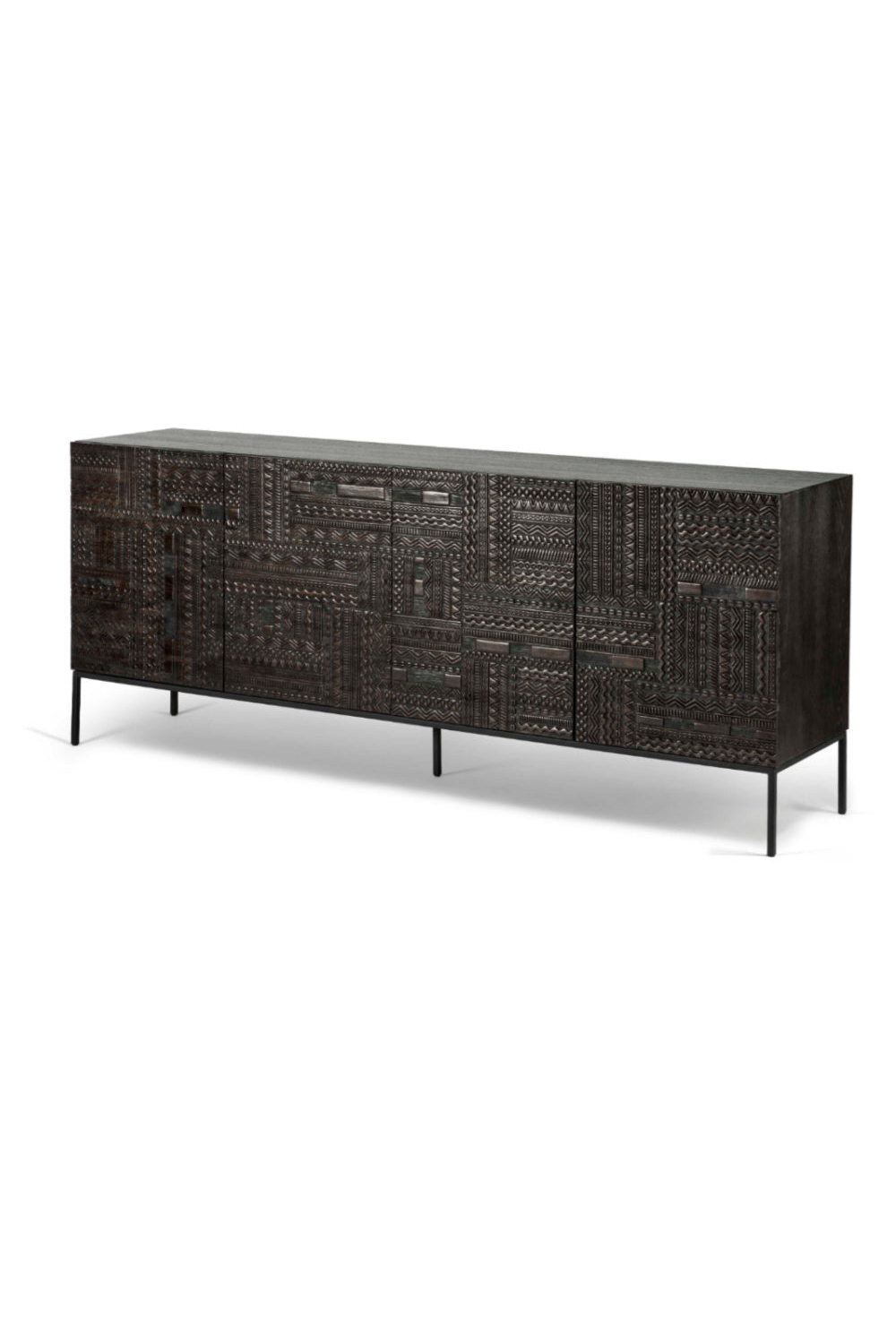   Black Teak Carved Sideboard | Oroa.com