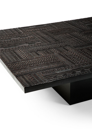   Carved Teak Coffee Table | Oroa.com