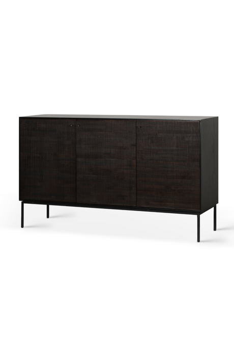   Varnished Teak Black Sideboard | Oroa.com