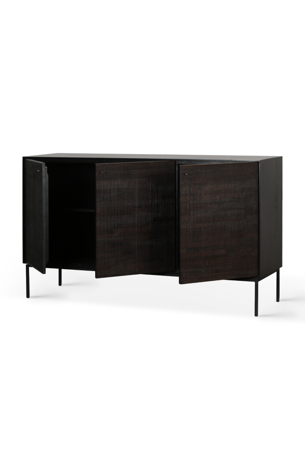  Varnished Teak Black Sideboard | Oroa.com