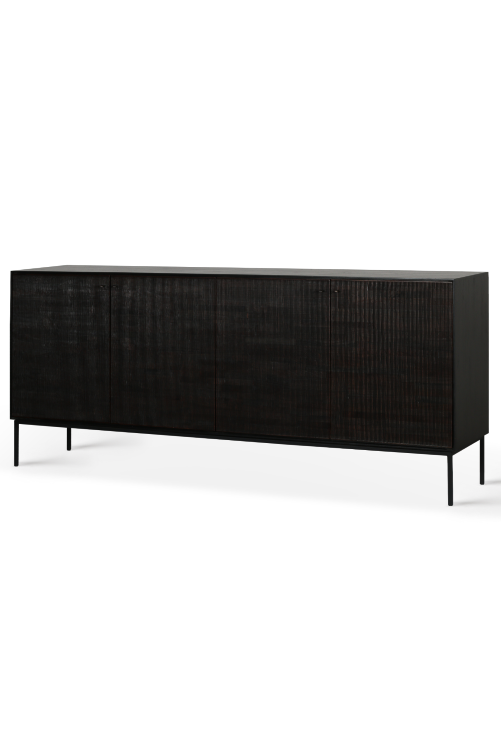   Varnished Teak Black Sideboard | Oroa.com