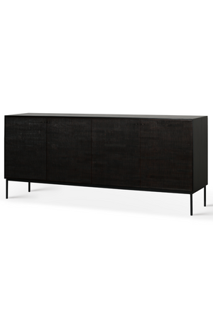   Varnished Teak Black Sideboard | Oroa.com