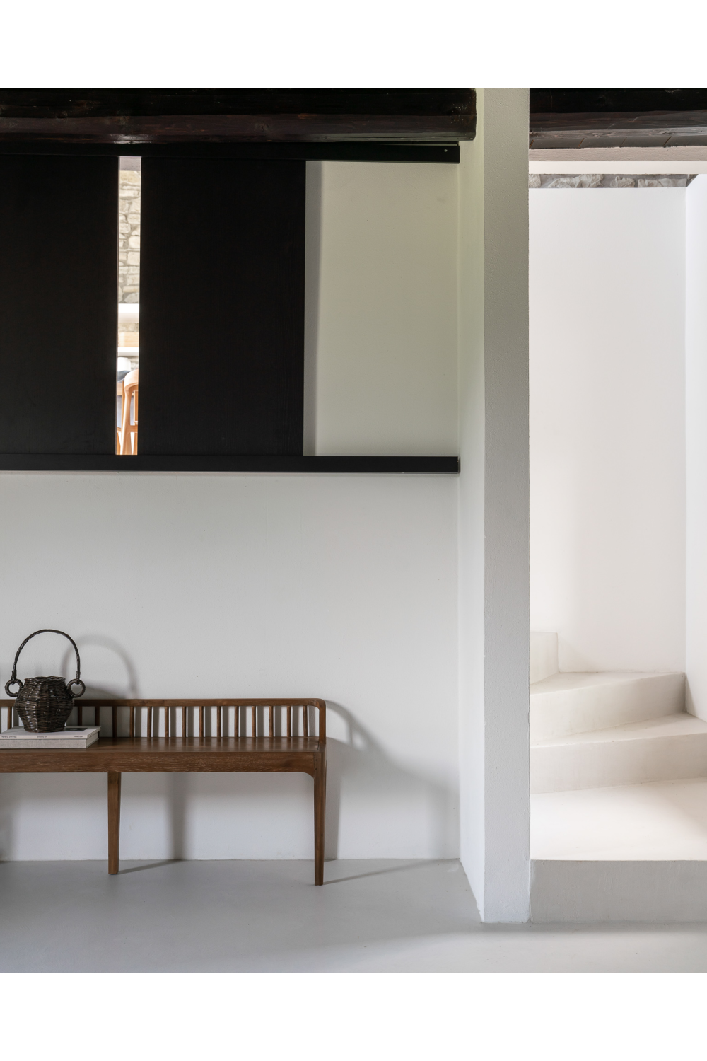   Modern Nordic Teak Bench | Oroa.com