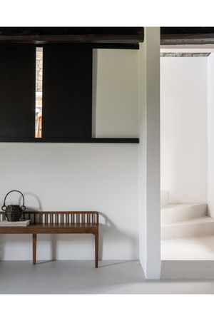   Modern Nordic Teak Bench | Oroa.com