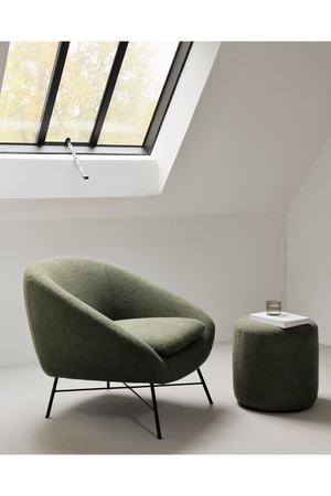   Green Cylindrical Pouf | Oroa.com