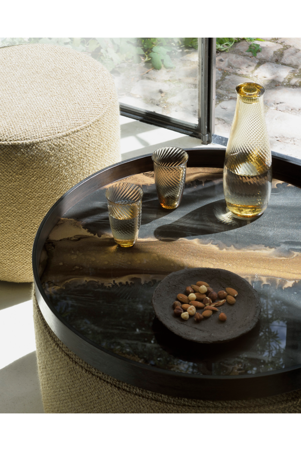   Copper Round Pouf | Oroa.com