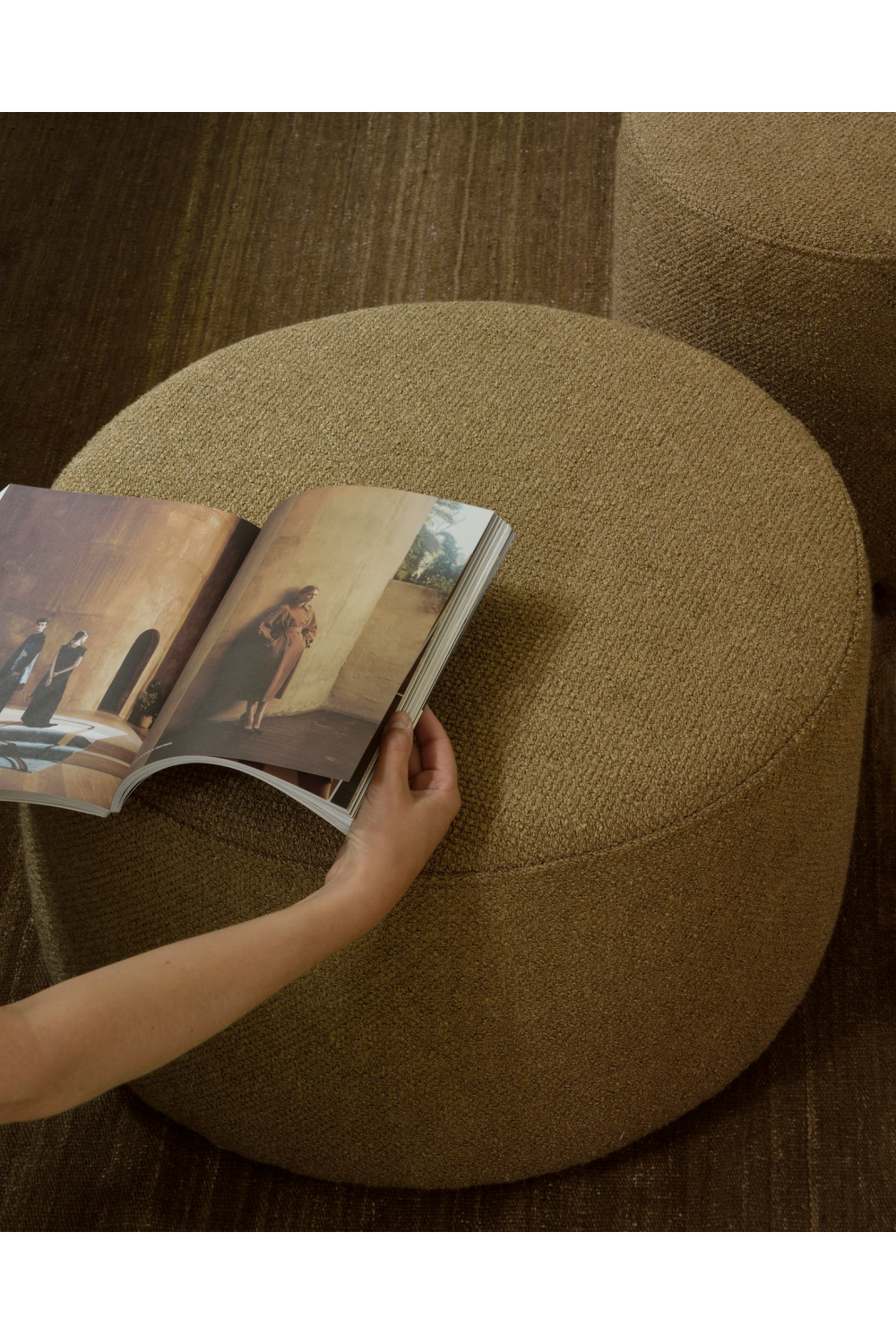   Round Fabric Pouf | Oroa.com