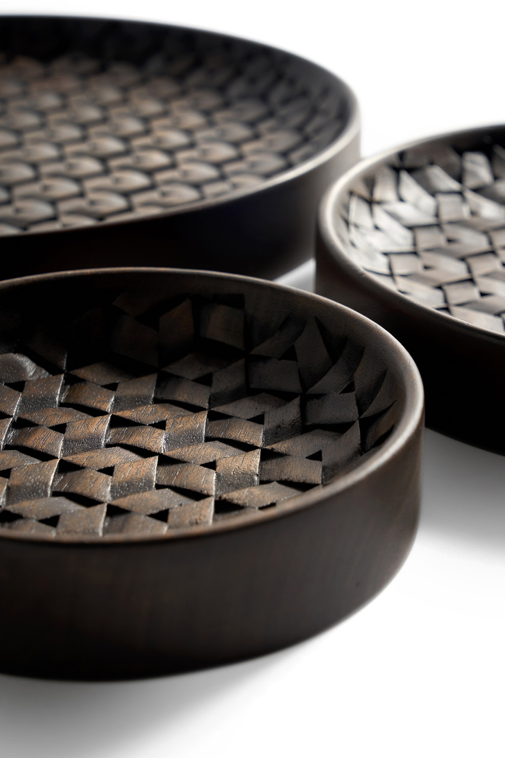   Brown Mahogany Bowl Set (3) | Oroa.com
