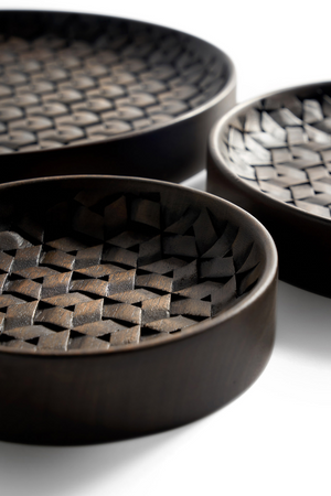   Brown Mahogany Bowl Set (3) | Oroa.com