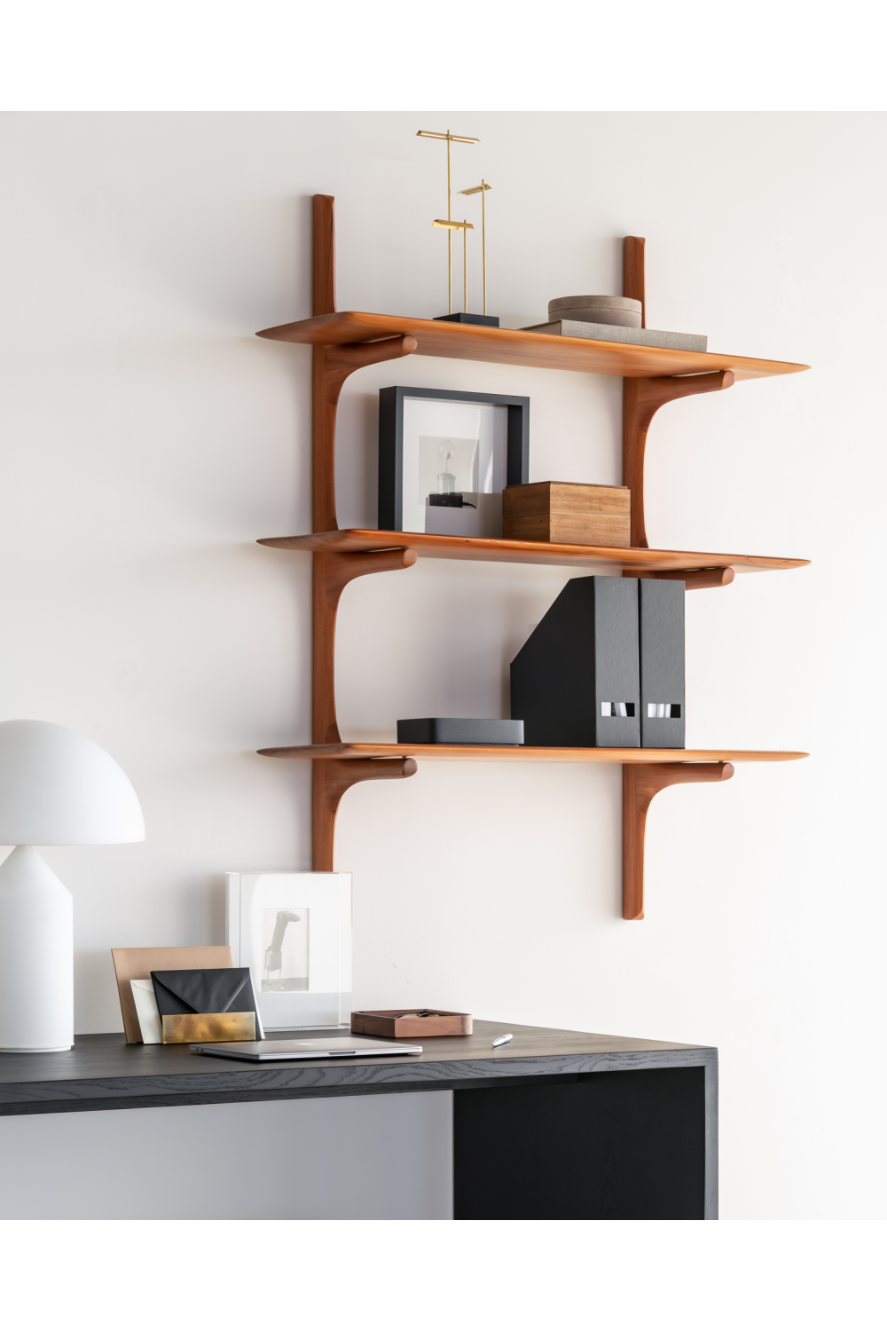  Varnished Mahogany Wall Shelf | Oroa.com