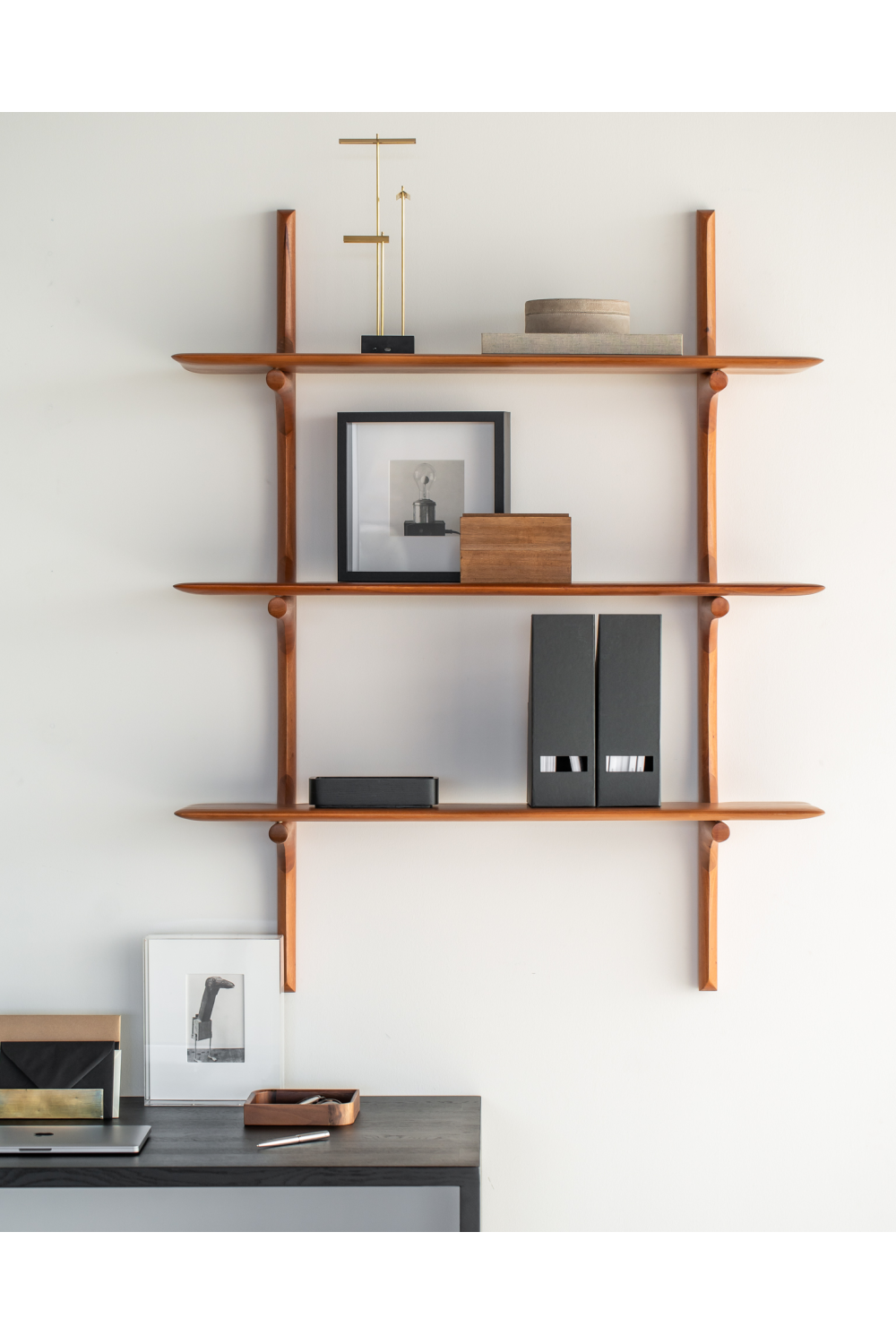   Varnished Mahogany Wall Shelf | Oroa.com